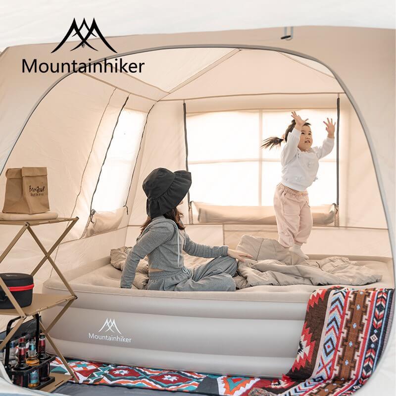 ที่นอนเป่าลมอัตโนมัติ MOUNTAINHIKER รุ่น ขนาดคู่ 5 ฟุต สีกากี (ปั๊มลมไฟฟ้าในตัว)